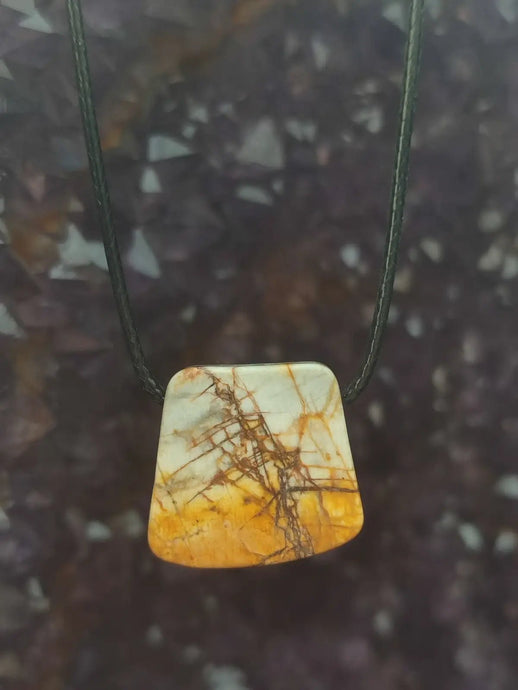 Jaspe Picasso du Mexique - Cabochon Pendentif - Grade Premium Jaspe Picasso pendentif