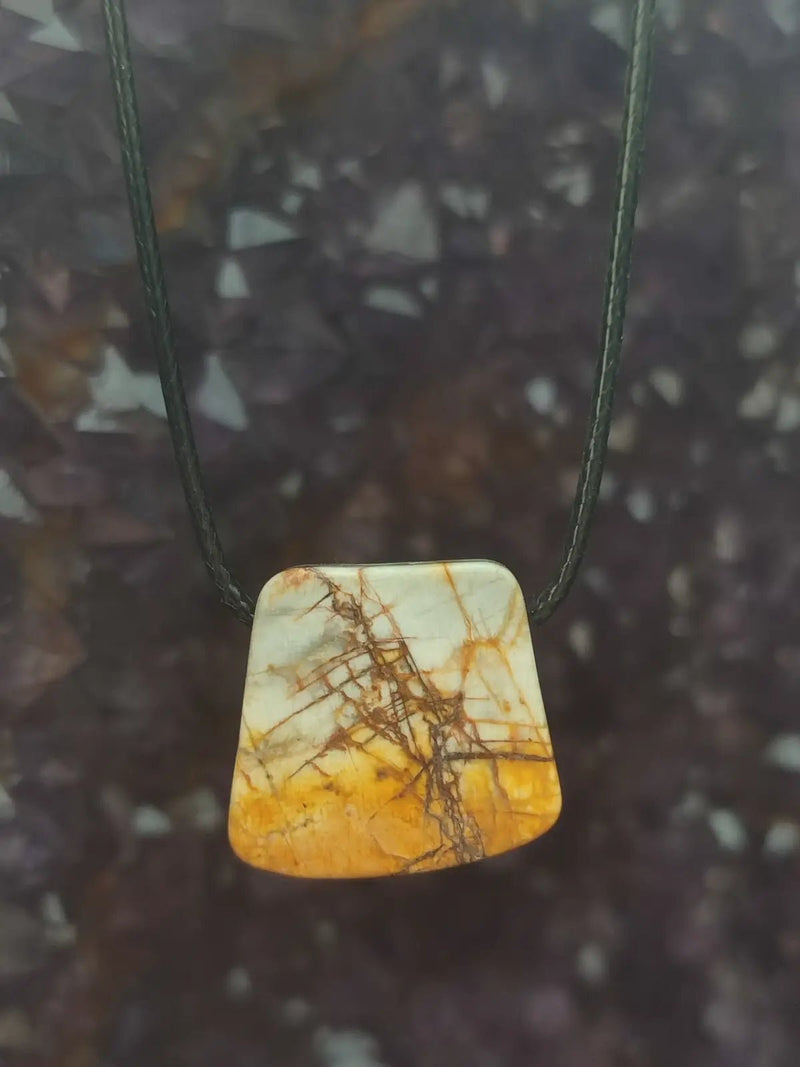 Chargez l&#39;image dans la visionneuse de la galerie, Jaspe Picasso du Mexique - Cabochon Pendentif - Grade Premium Jaspe Picasso pendentif
