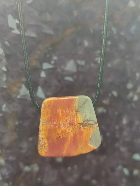 Jaspe Picasso du Mexique - Cabochon Pendentif - Grade Premium Jaspe Picasso pendentif