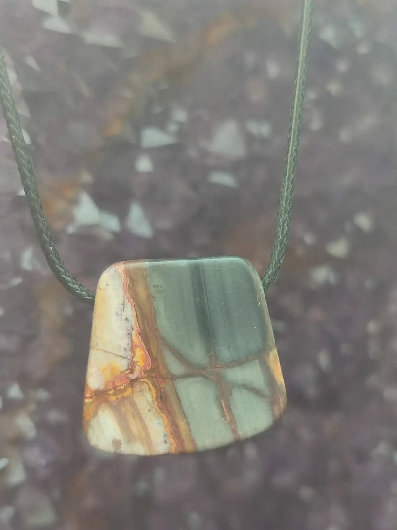 Chargez l&#39;image dans la visionneuse de la galerie, Jaspe Picasso du Mexique - Cabochon Pendentif - Grade Premium Jaspe Picasso pendentif
