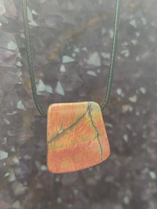 Jaspe Picasso du Mexique - Cabochon Pendentif - Grade Premium Jaspe Picasso pendentif