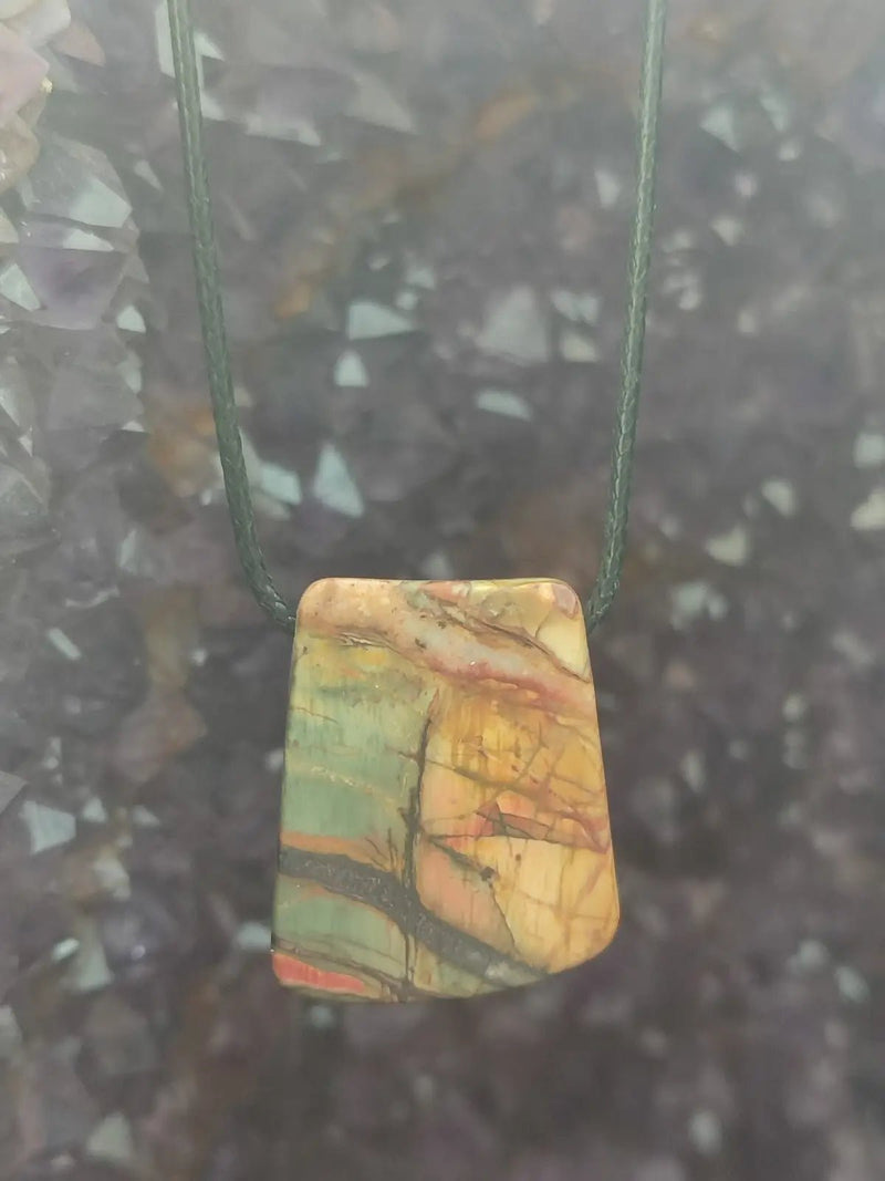 Chargez l&#39;image dans la visionneuse de la galerie, Jaspe Picasso du Mexique - Cabochon Pendentif - Grade Premium Jaspe Picasso pendentif
