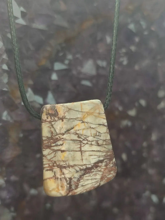 Jaspe Picasso du Mexique - Cabochon Pendentif - Grade Premium Jaspe Picasso pendentif