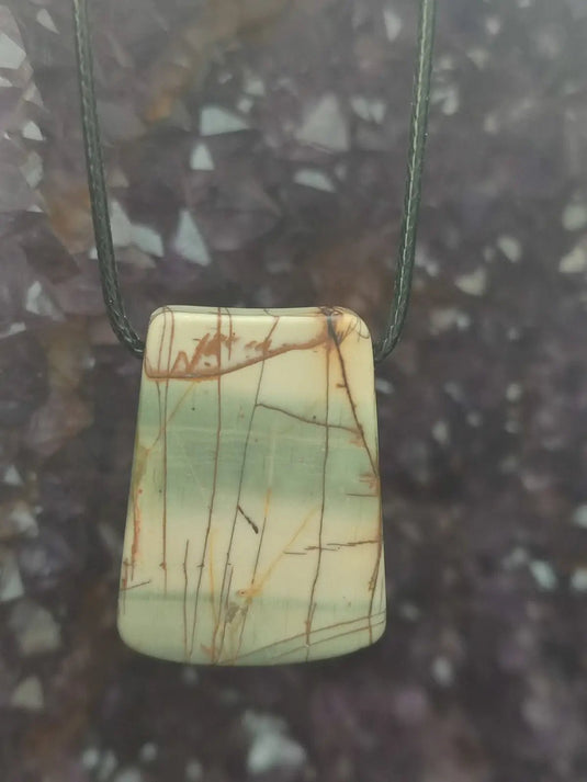 Jaspe Picasso du Mexique - Cabochon Pendentif - Grade Premium Jaspe Picasso pendentif