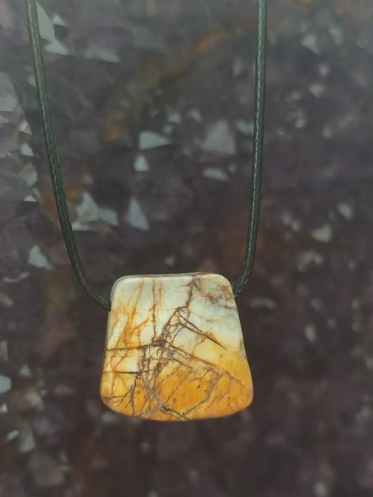 Jaspe Picasso du Mexique - Cabochon Pendentif - Grade Premium Jaspe Picasso pendentif