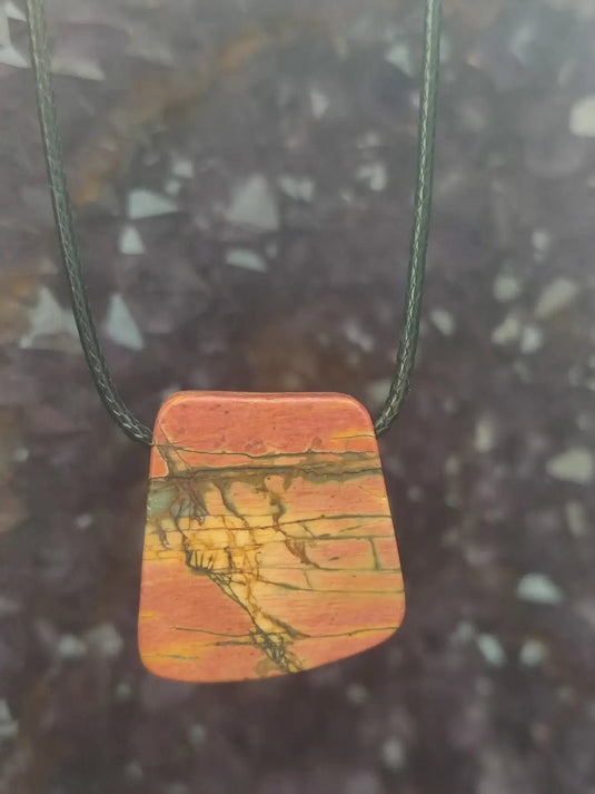 Jaspe Picasso du Mexique - Cabochon Pendentif - Grade Premium Jaspe Picasso pendentif