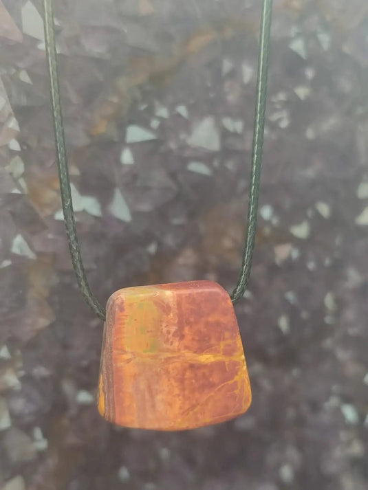 Jaspe Picasso du Mexique - Cabochon Pendentif - Grade Premium Jaspe Picasso pendentif