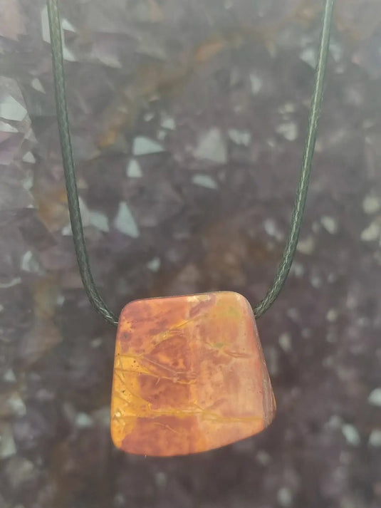 Jaspe Picasso du Mexique - Cabochon Pendentif - Grade Premium Jaspe Picasso pendentif