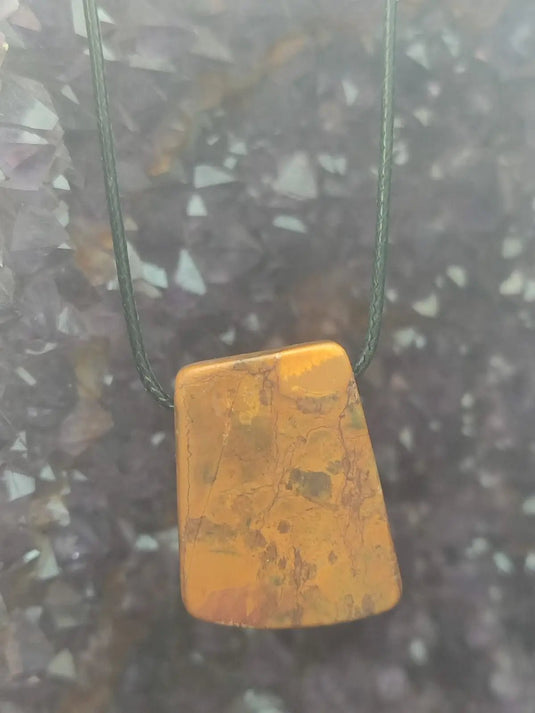 Jaspe Picasso du Mexique - Cabochon Pendentif - Grade Premium Jaspe Picasso pendentif