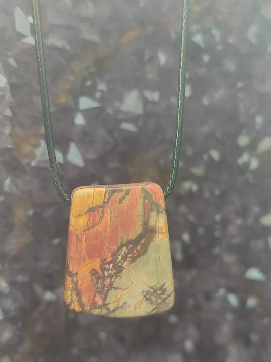 Jaspe Picasso du Mexique - Cabochon Pendentif - Grade Premium Jaspe Picasso pendentif