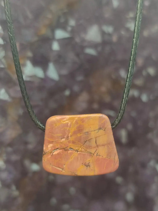 Jaspe Picasso du Mexique - Cabochon Pendentif - Grade Premium Jaspe Picasso pendentif