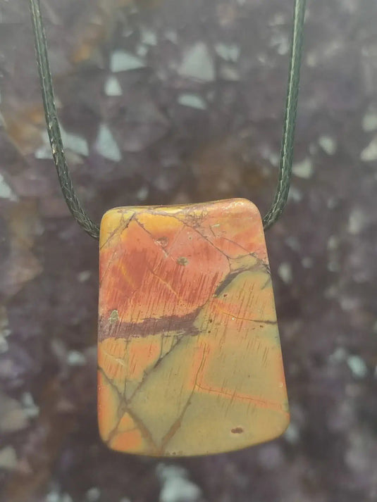 Jaspe Picasso du Mexique - Cabochon Pendentif - Grade Premium Jaspe Picasso pendentif