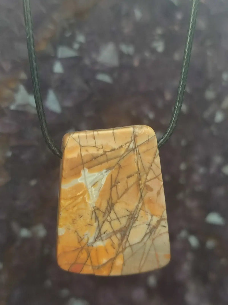 Chargez l&#39;image dans la visionneuse de la galerie, Jaspe Picasso du Mexique - Cabochon Pendentif - Grade Premium Jaspe Picasso pendentif
