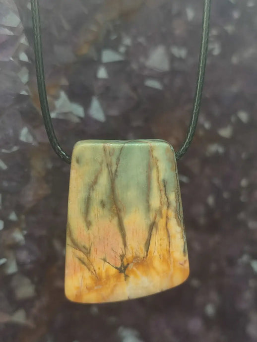 Jaspe Picasso du Mexique - Cabochon Pendentif - Grade Premium Jaspe Picasso pendentif