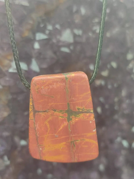 Jaspe Picasso du Mexique - Cabochon Pendentif - Grade Premium Jaspe Picasso pendentif