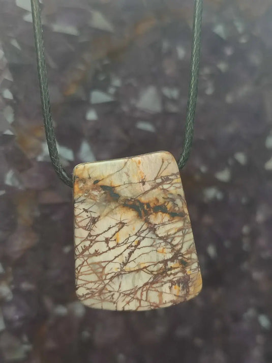 Jaspe Picasso du Mexique - Cabochon Pendentif - Grade Premium Jaspe Picasso pendentif