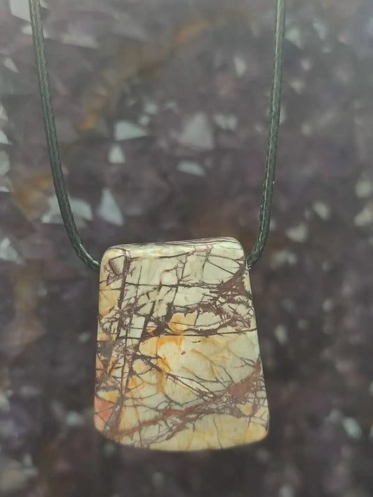 Jaspe Picasso du Mexique - Cabochon Pendentif - Grade Premium Jaspe Picasso pendentif