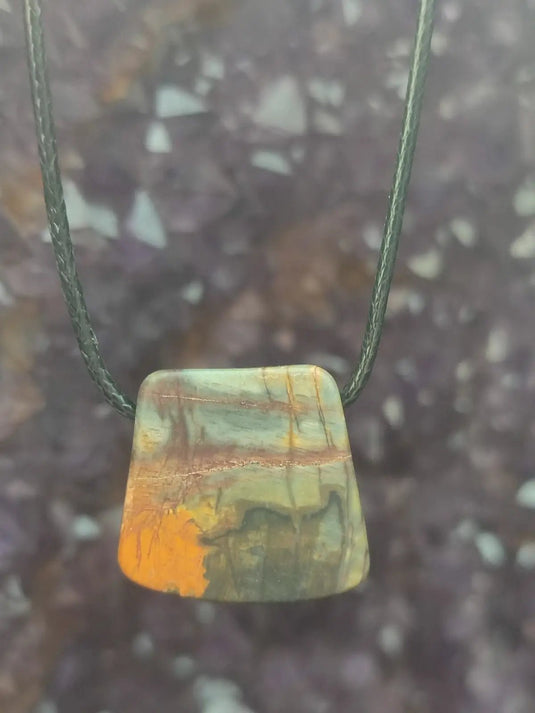 Jaspe Picasso du Mexique - Cabochon Pendentif - Grade Premium Jaspe Picasso pendentif