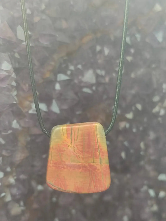 Jaspe Picasso du Mexique - Cabochon Pendentif - Grade Premium Jaspe Picasso pendentif