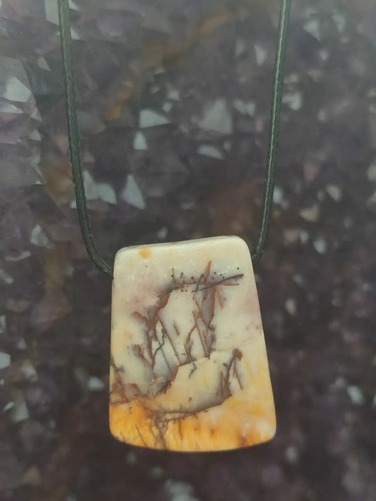 Jaspe Picasso du Mexique - Cabochon Pendentif - Grade Premium Jaspe Picasso pendentif