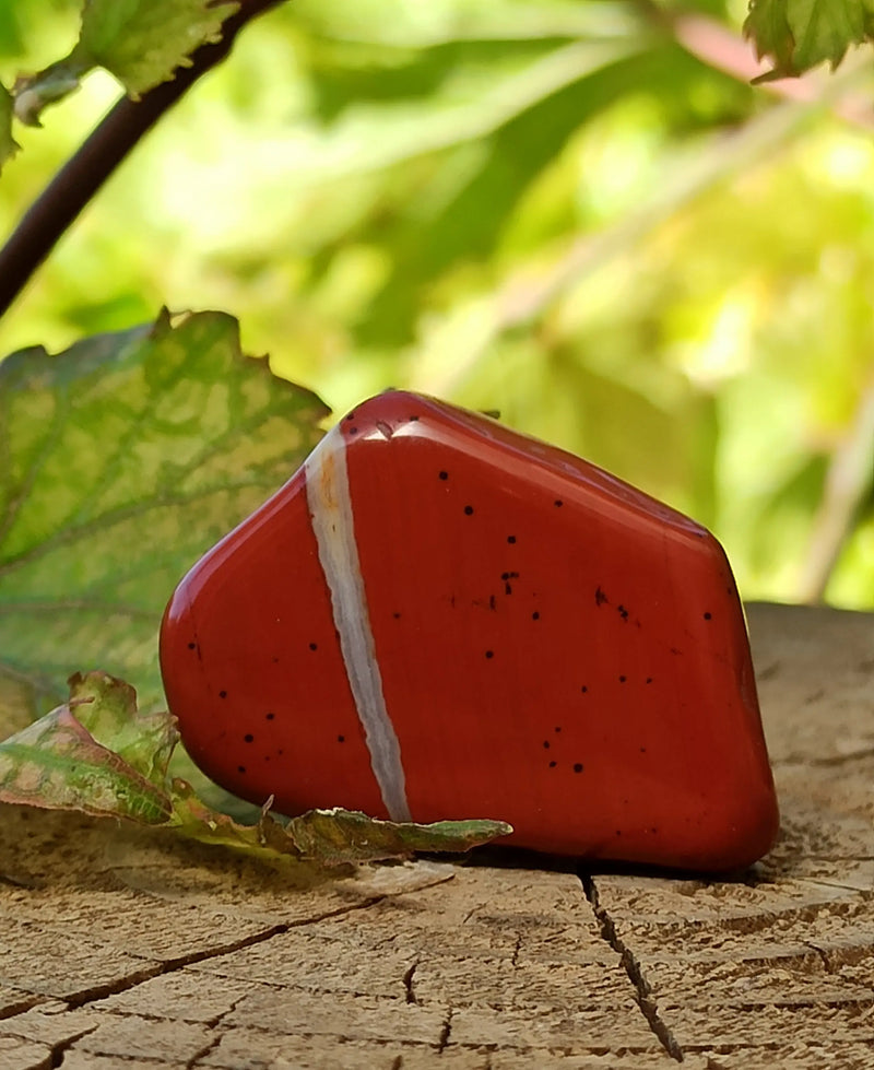 Cargue la imagen en el visor de la galería, Jaspe rouge du Brésil pierre roulée Grade A++++ Jaspe rouge du Brésil pierre roulée Dans la besace du p&#39;tit Poucet   
