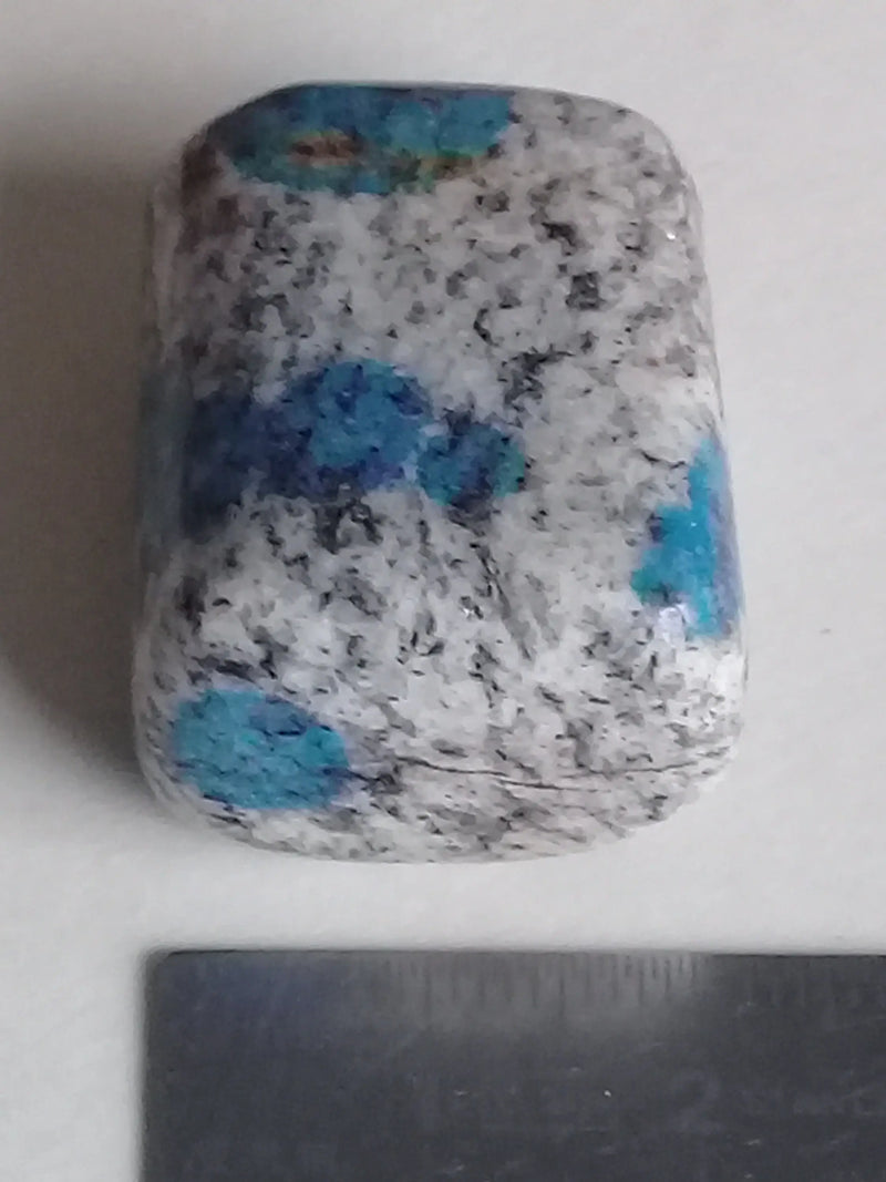 Carica immagine in Galleria Viewer, K-2 ’Ketonite’ (Azurite/ Malachite/ Granit/ Biotite) pierre roulée Grade A++++ Très rare K-2 Kétonite pierre roulée Dans la besace du p&#39;tit Poucet   
