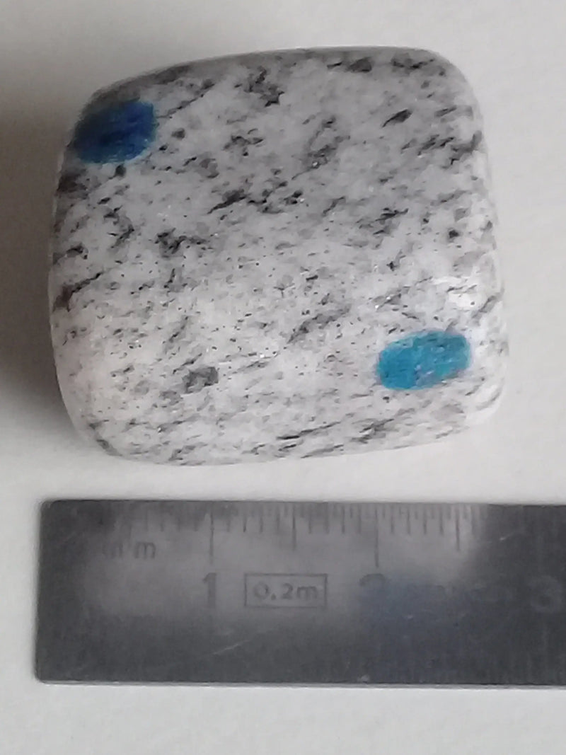 Загрузить изображение в просмотрщик галереи, K-2 ’Ketonite’ (Azurite/ Malachite/ Granit/ Biotite) pierre roulée Grade A++++ Très rare K-2 &quot;Kétonite&quot; pierre roulée Dans la besace du p&#39;tit Poucet   
