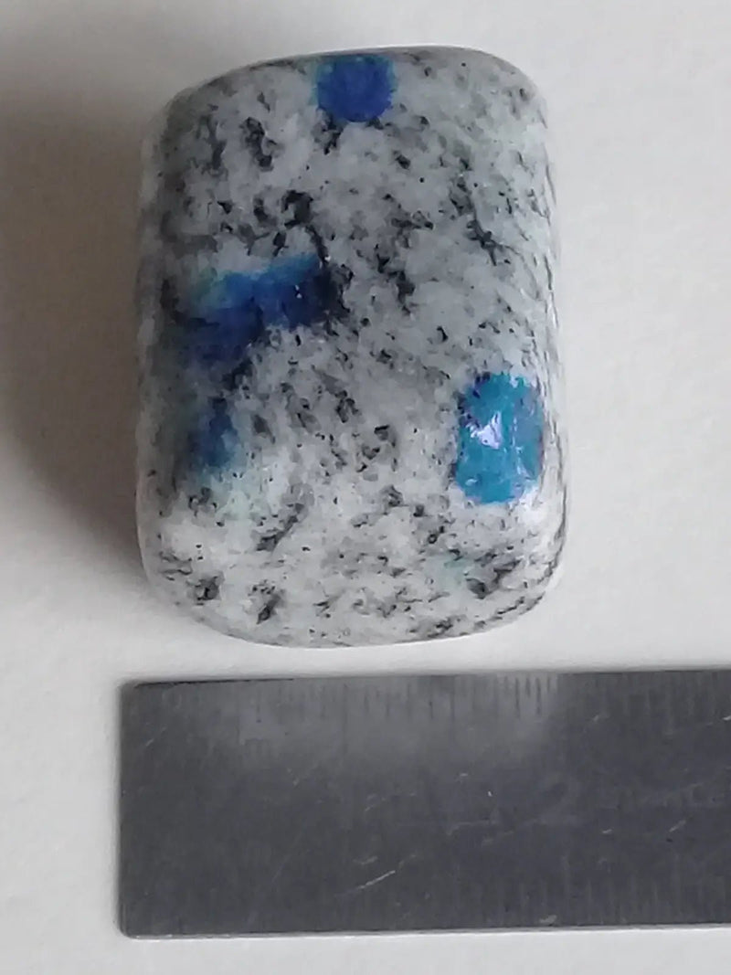 Load image into Gallery viewer, K-2 ’Ketonite’ (Azurite/ Malachite/ Granit/ Biotite) pierre roulée Grade A++++ Très rare K-2 ’Kétonite’ pierre roulée
