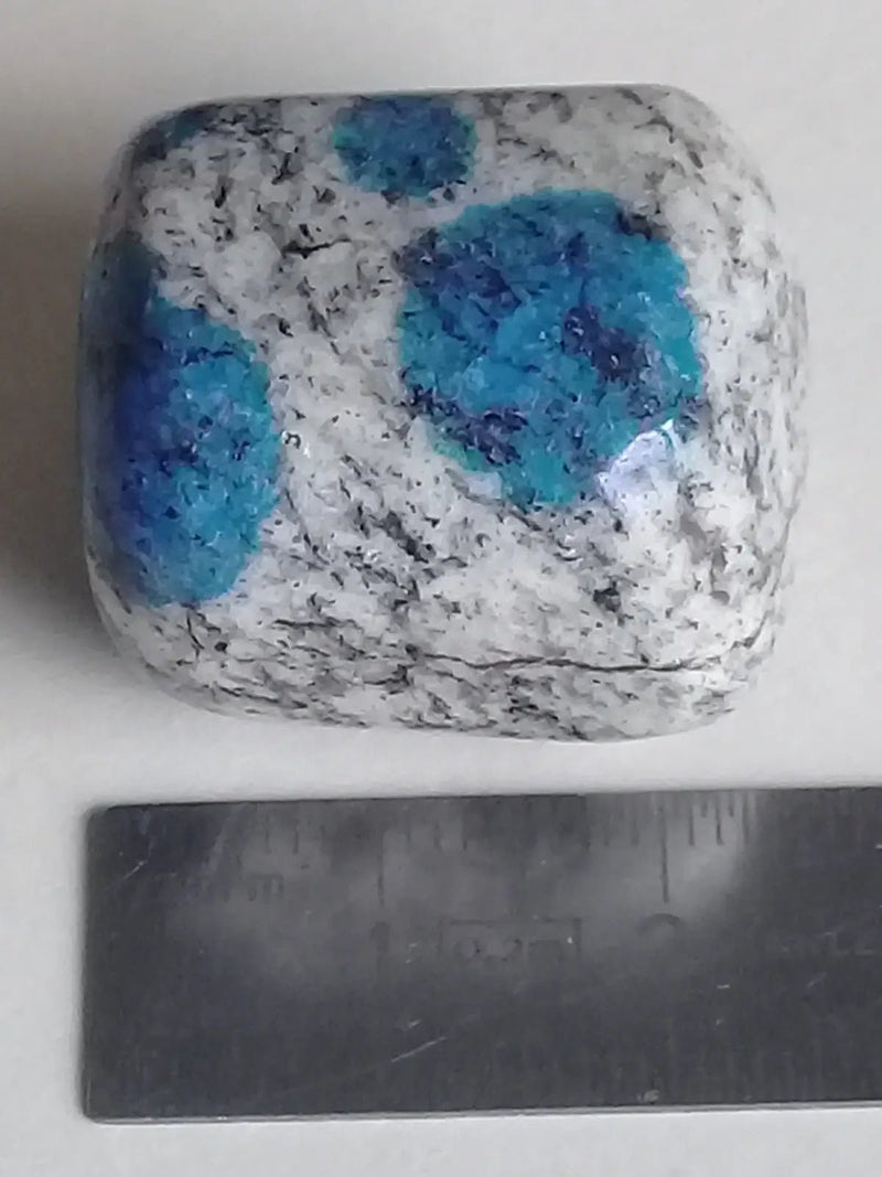 Load image into Gallery viewer, K-2 ’Ketonite’ (Azurite/ Malachite/ Granit/ Biotite) pierre roulée Grade A++++ Très rare K-2 ’Kétonite’ pierre roulée
