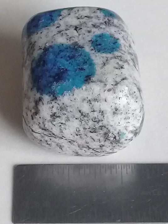 K-2 ’Ketonite’ (Azurite/ Malachite/ Granit/ Biotite) pierre roulée Grade A++++ Très rare K-2 ’Kétonite’ pierre roulée