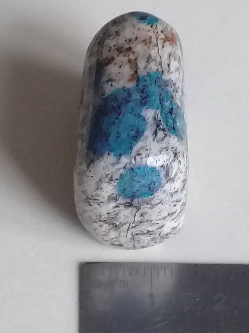 Load image into Gallery viewer, K-2 ’Ketonite’ (Azurite/ Malachite/ Granit/ Biotite) pierre roulée Grade A++++ Très rare K-2 Kétonite pierre roulée
