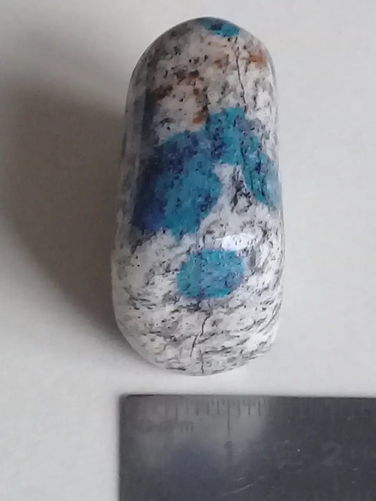 K-2 ’Ketonite’ (Azurite/ Malachite/ Granit/ Biotite) pierre roulée Grade A++++ Très rare K-2 Kétonite pierre roulée