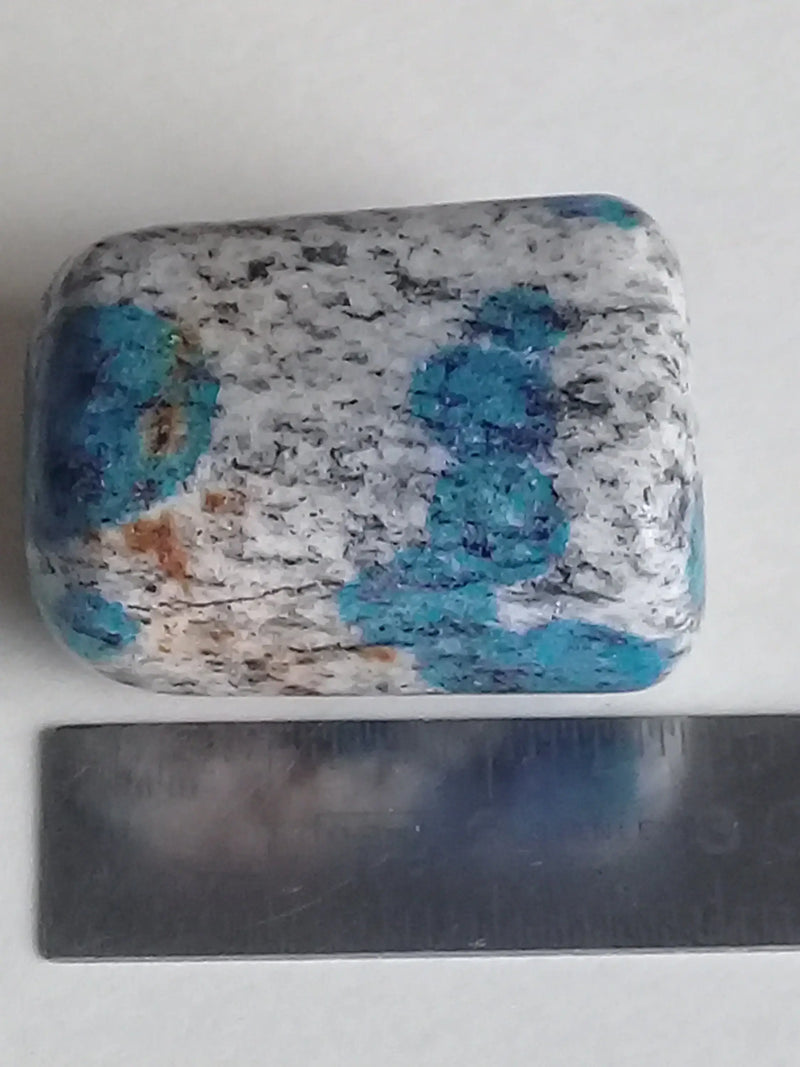 Load image into Gallery viewer, K-2 ’Ketonite’ (Azurite/ Malachite/ Granit/ Biotite) pierre roulée Grade A++++ Très rare K-2 Kétonite pierre roulée Dans la besace du p&#39;tit Poucet   
