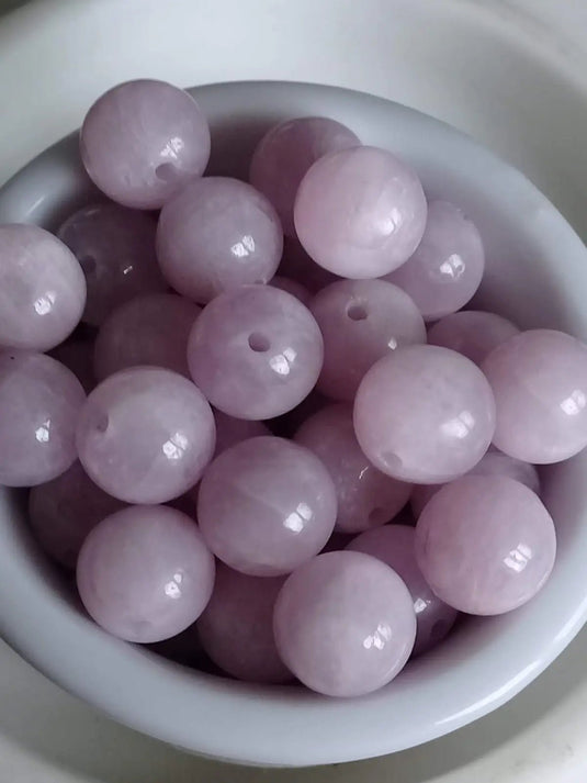 Kunzite de Birmanie perle Grade A++++ Prix perle à l’unité Diam 8mm Kunzite de Birmanie perle