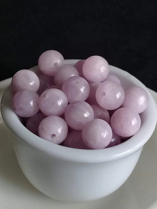 Kunzite de Birmanie perle Grade A++++ Prix perle à l’unité Diam 8mm Kunzite de Birmanie perle