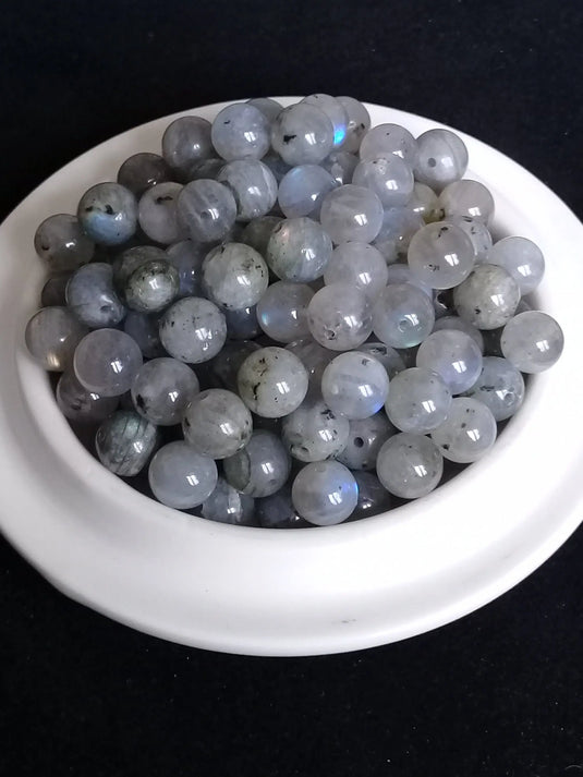 Labradorite du Canada perle Grade A++++ Prix perle à l’unité Labradorite du Canada perle 8mm Dans la besace du p'tit Poucet   