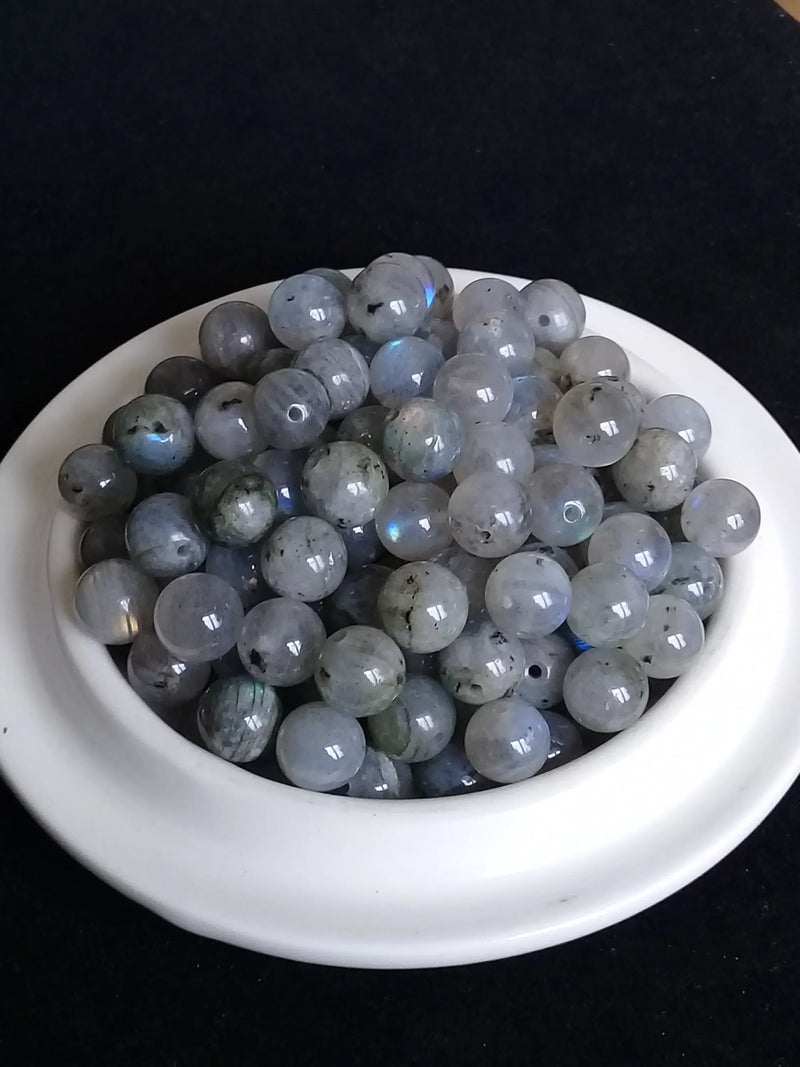 Load image into Gallery viewer, Labradorite du Canada perle Grade A++++ Prix perle à l’unité Labradorite du Canada perle 8mm Dans la besace du p&#39;tit Poucet   
