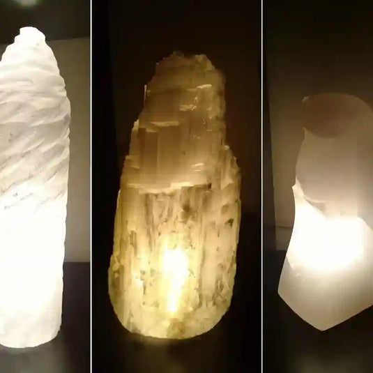 Divers styles de lampes en Sélénite blanche pour harmonisation de son espace de vie