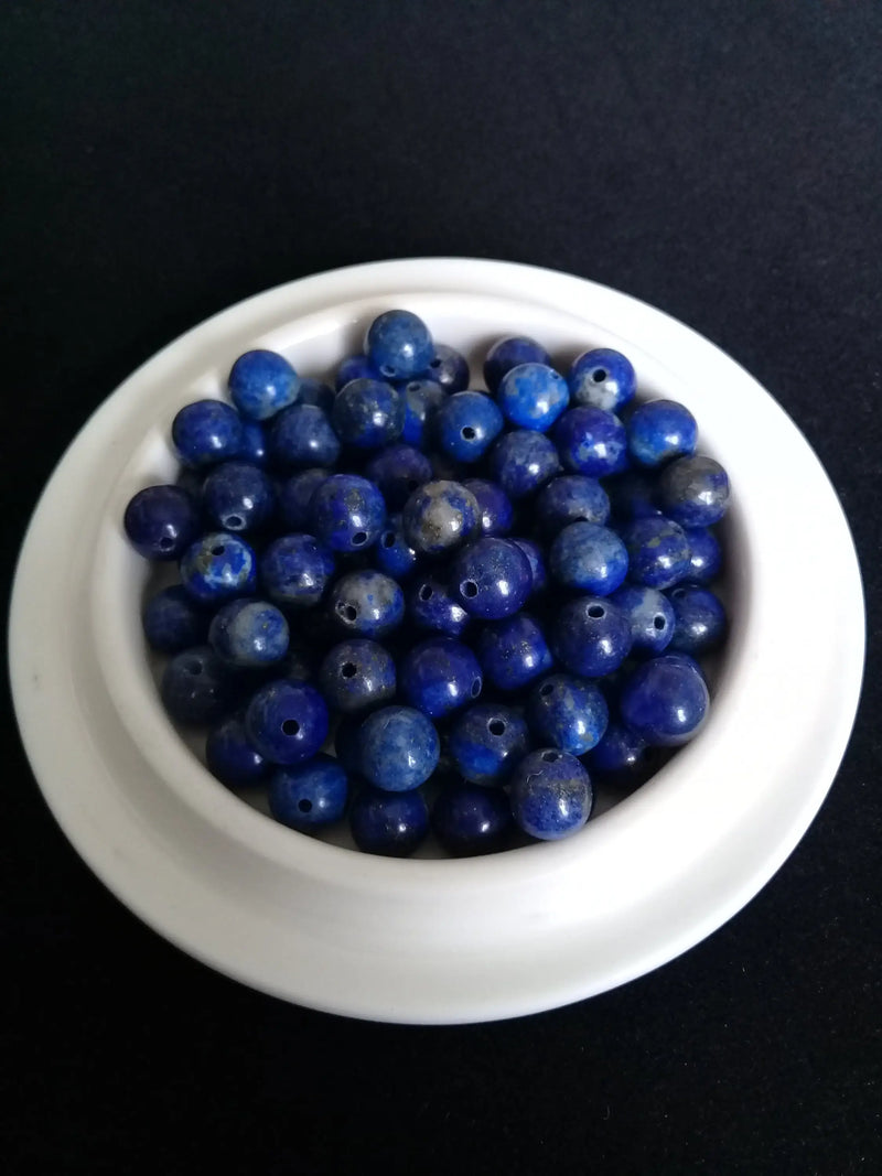 Laden Sie das Bild in Galerie -Viewer, Lapis-lazuli d’Afghanistan perle Grade A++++ Prix perle à l’unité Lapis-lazuli d&#39;Afghanistan perles 8mm Dans la besace du p&#39;tit Poucet   
