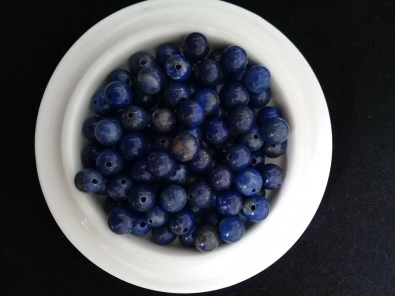 Load image into Gallery viewer, Lapis-lazuli d’Afghanistan perle Grade A++++ Prix perle à l’unité Diamètre 8mm Lapis-lazuli d’Afghanistan perles 8mm
