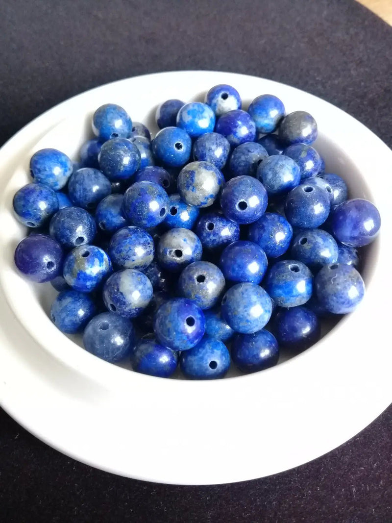 Load image into Gallery viewer, Lapis-lazuli d’Afghanistan perle Grade A++++ Prix perle à l’unité Diamètre 8mm Lapis-lazuli d’Afghanistan perles 8mm
