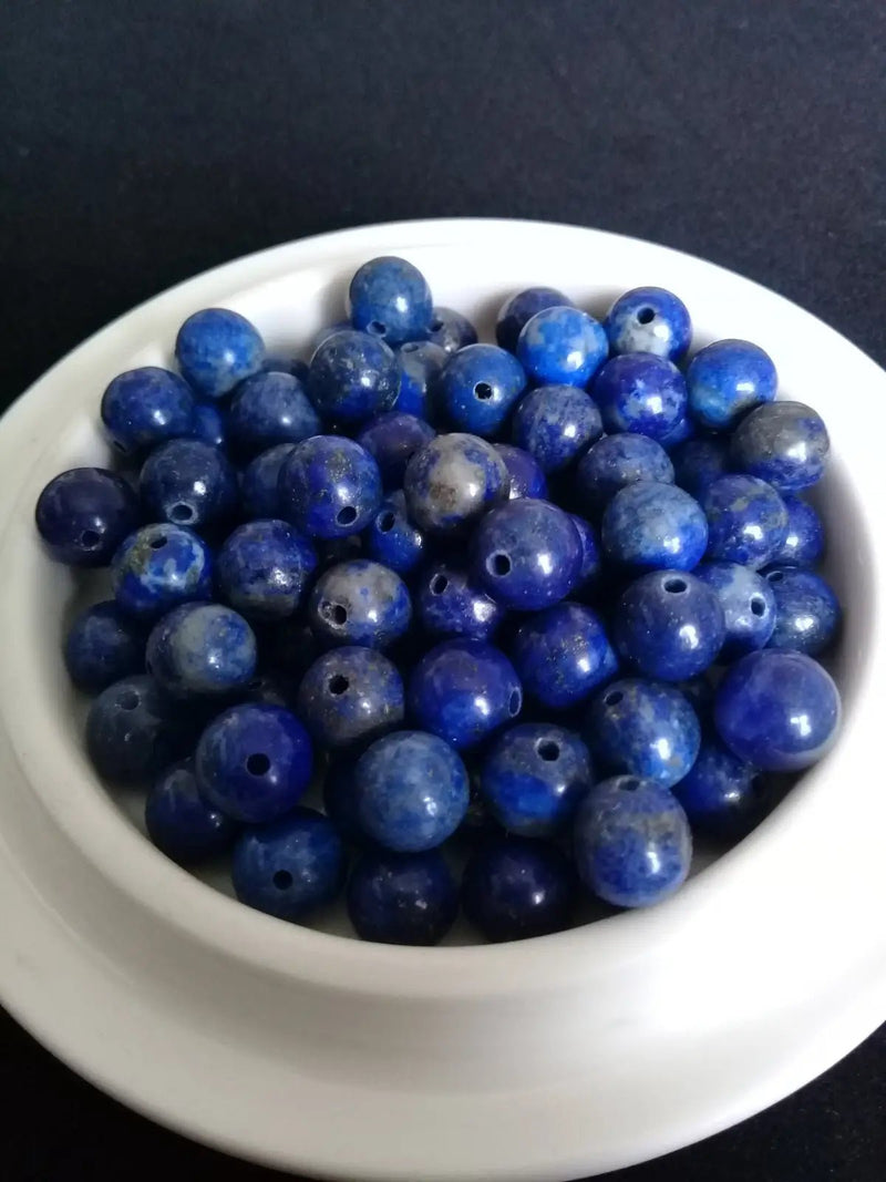 Load image into Gallery viewer, Lapis-lazuli d’Afghanistan perle Grade A++++ Prix perle à l’unité Diamètre 8mm Lapis-lazuli d’Afghanistan perles 8mm
