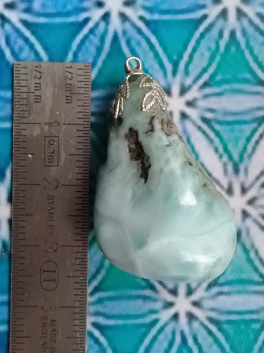 Larimar de République Dominicaine pendentif Grade A ++++ Fourni avec cordon Pendentif Larimar