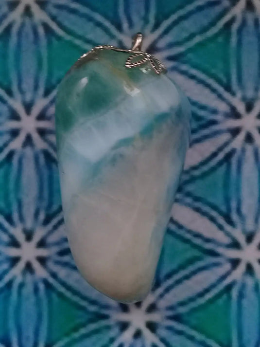 Larimar de République Dominicaine pendentif Grade A ++++ Fourni avec cordon Pendentif Larimar