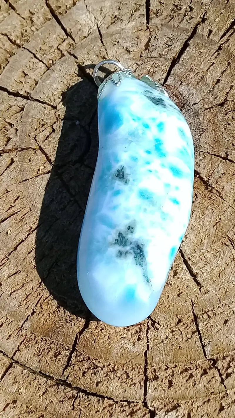 Chargez l'image dans la visionneuse de la galerie, Larimar de République Dominicaine pendentif Grade A ++++ Fourni avec cordon Pendentif Larimar
