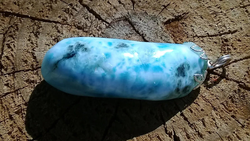 Chargez l'image dans la visionneuse de la galerie, Larimar de République Dominicaine pendentif Grade A ++++ Fourni avec cordon Pendentif Larimar
