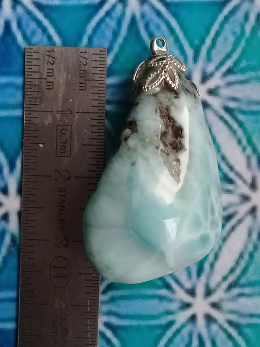 Larimar de République Dominicaine pendentif Grade A ++++ Fourni avec cordon Pendentif Larimar