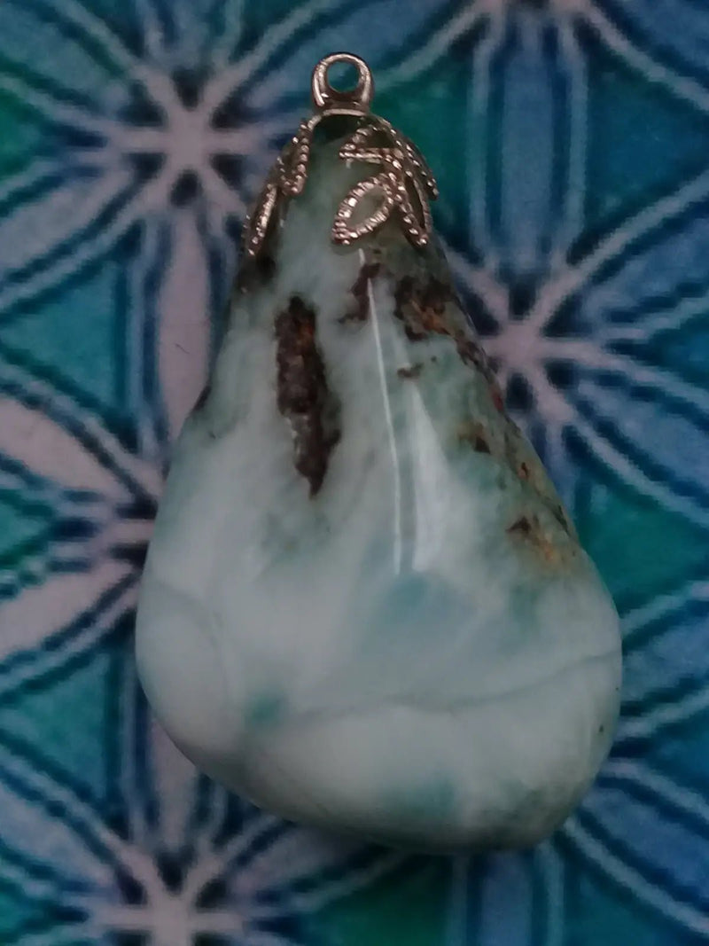 Chargez l'image dans la visionneuse de la galerie, Larimar de République Dominicaine pendentif Grade A ++++ Fourni avec cordon Pendentif Larimar
