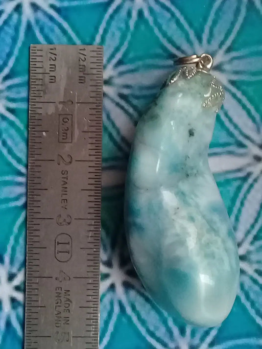 Larimar de République Dominicaine pendentif Grade A ++++ Fourni avec cordon Pendentif Larimar