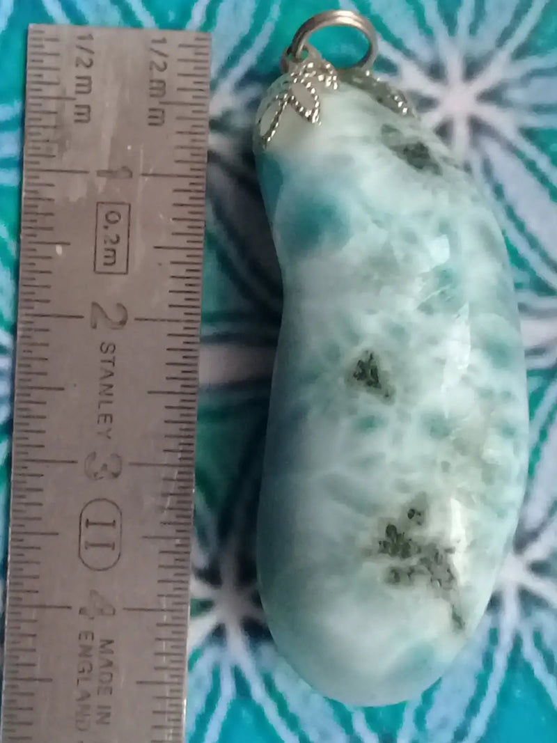 Chargez l'image dans la visionneuse de la galerie, Larimar de République Dominicaine pendentif Grade A ++++ Fourni avec cordon Pendentif Larimar
